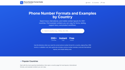 Phone Number Format