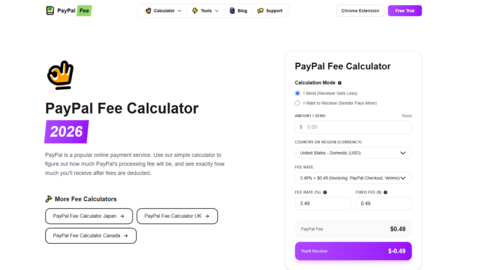 Paypal Fee Calculator