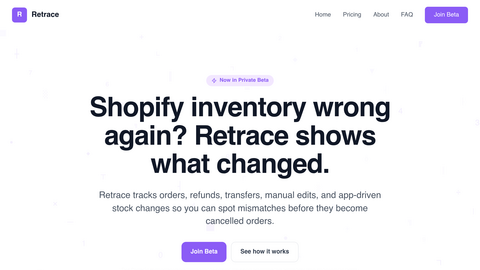 Retrace: Shopify Inventory