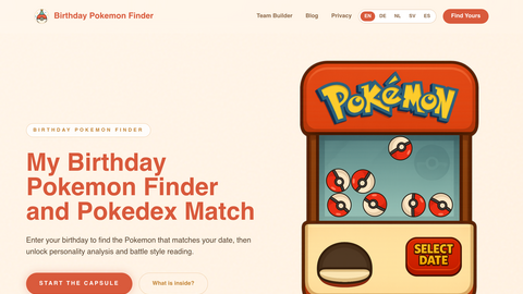 Birthday Pokemon Finder