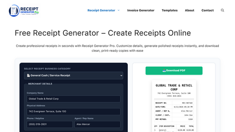 Receipt Generator Pro